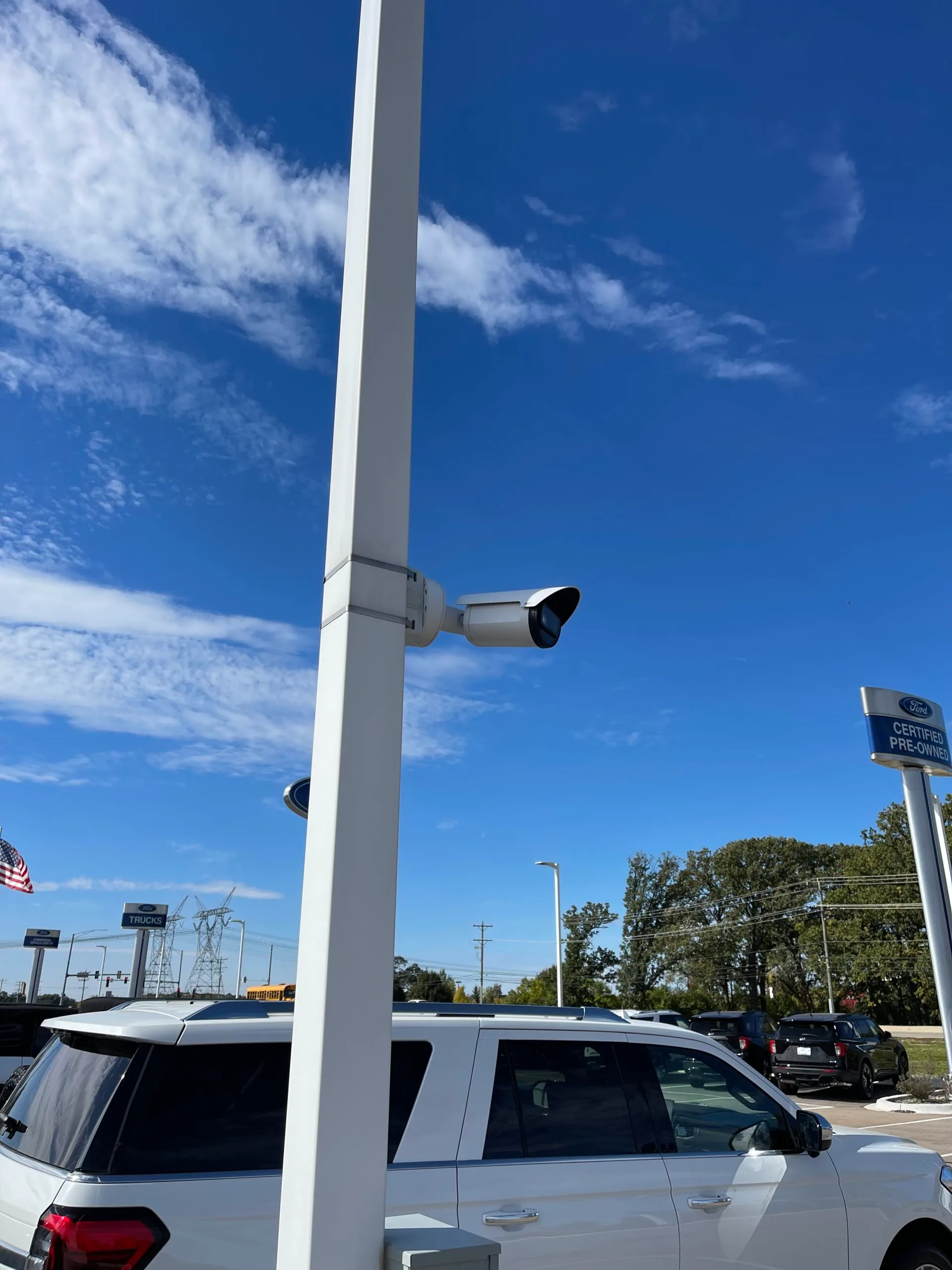 License plate recognition camera at a facility entrance