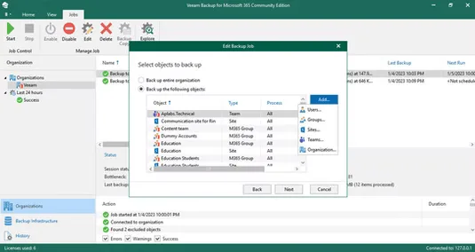 Veeam Microsoft 365 backup and recovery