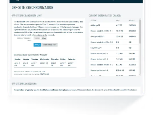 Datto Siris off-site synchronization example