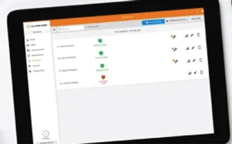 Close up of the interface of a healthcare alarm system