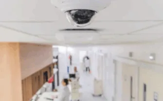 Close-up of an Axis cameras in hospital and healthcare applications