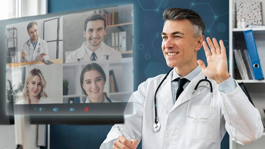 Doctor-leveraging-unified-communications-in-healthcare-to-join-a-virtual-meeting