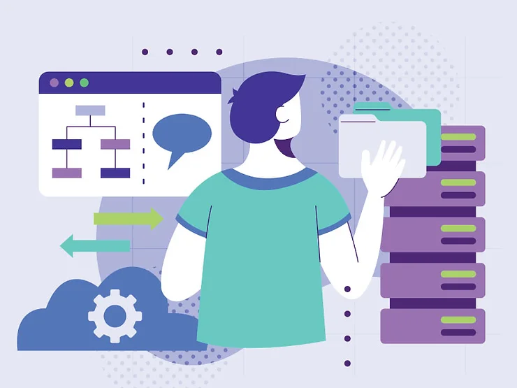 Ai and contact center automation concept art.