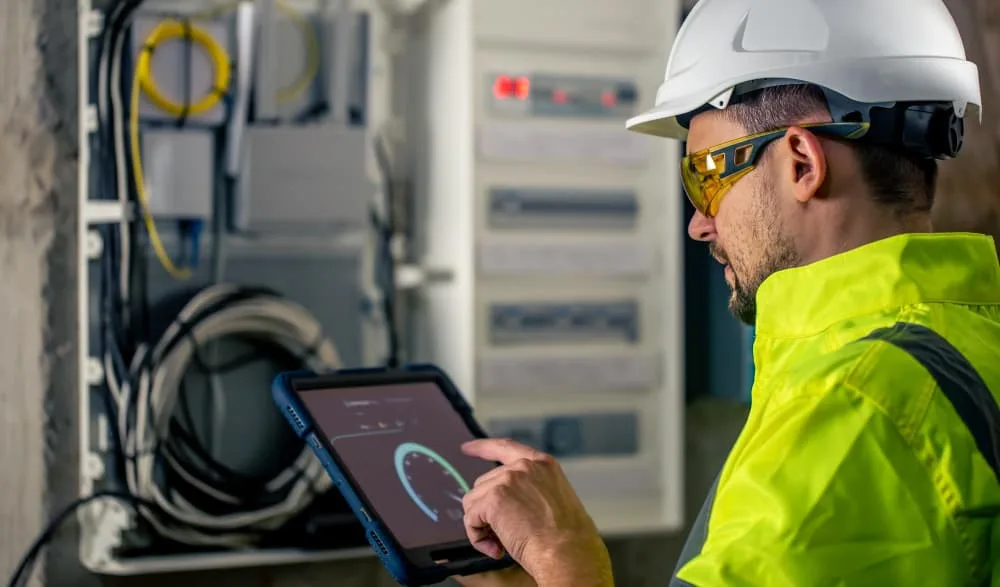 IT Technician working on industrial wifi networks.