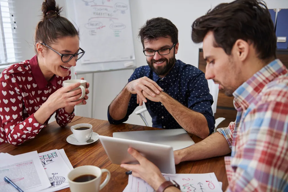 IT Team discussing IT infra management strategies.