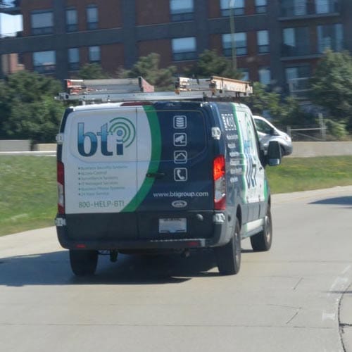 BTI van heading onsite for local service and support.