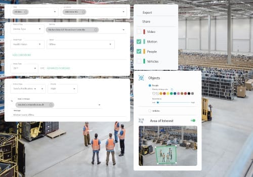 Reviewing surveillance footage from a cloud server with analytics