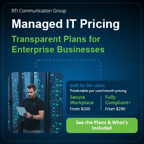 BTI managed IT pricing plans and services