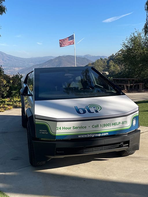 Cybertruck BTI help line and logo