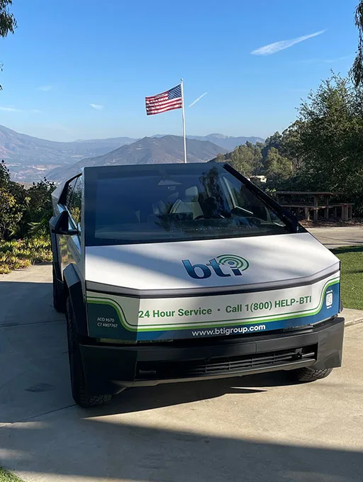 Cybertruck BTI help line and logo