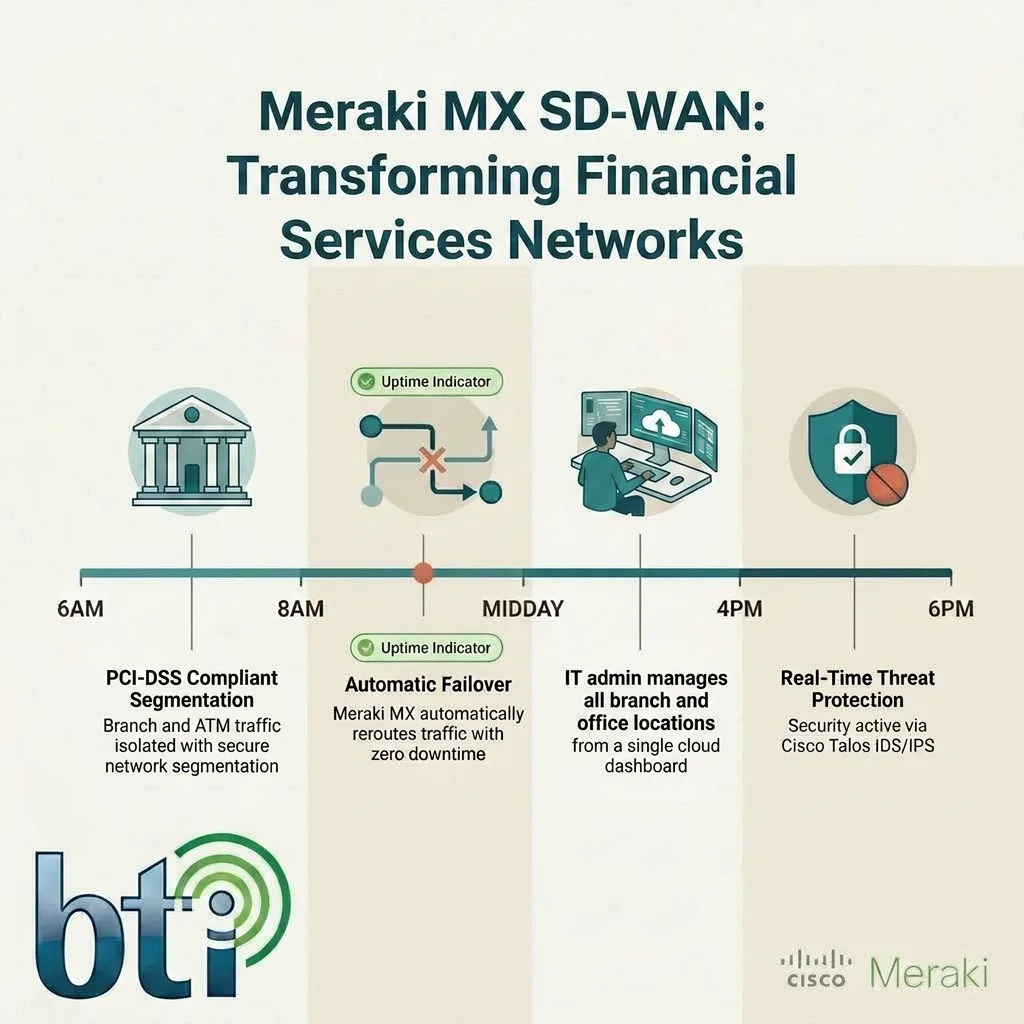 Meraki MX for Financial Services | SD-WAN Solutions by BTI Group