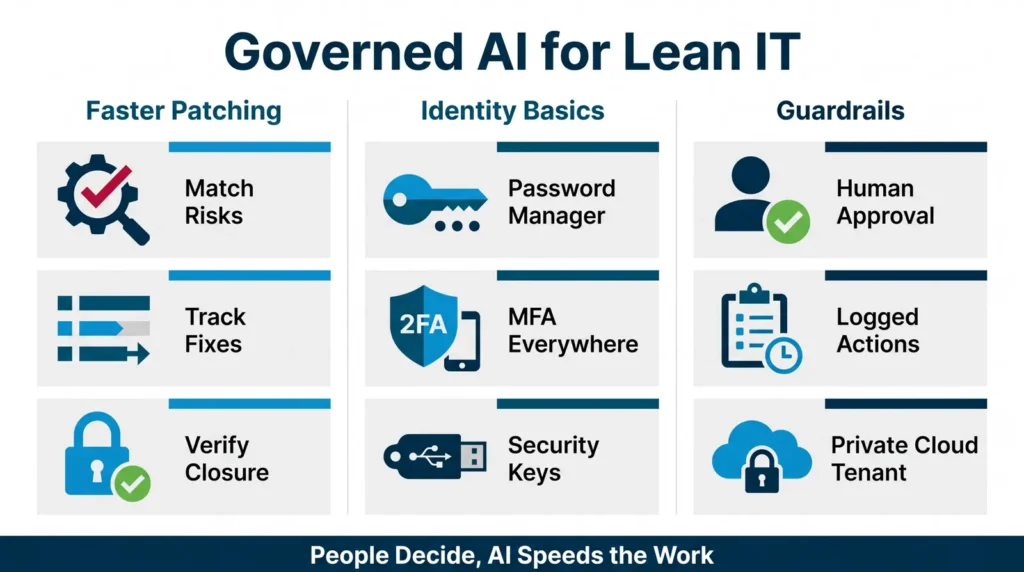 Governed AI helping IT teams with faster patching, MFA, and security keys